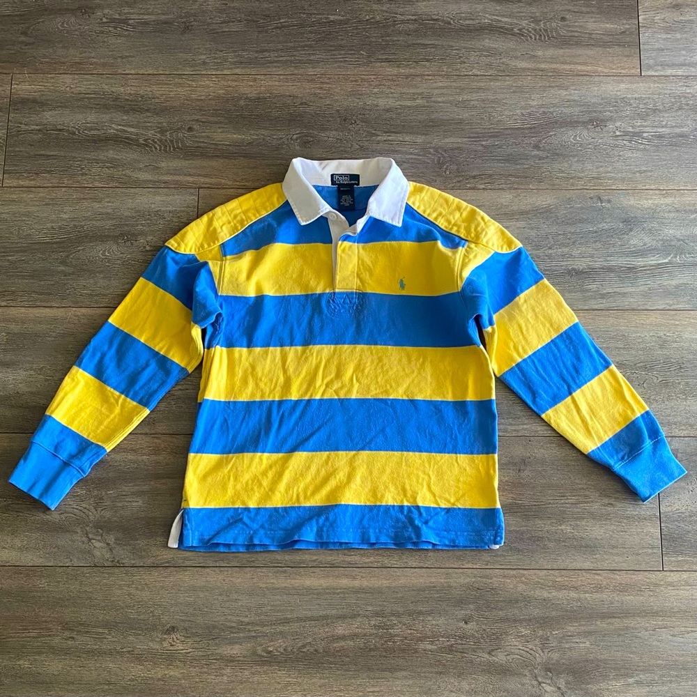 Polo by Ralph Lauren Blue and Yellow Striped Kids Polo Shirt